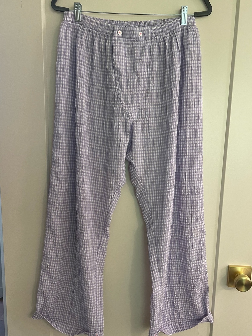 Free People Lavender Gingham Lounge Pants